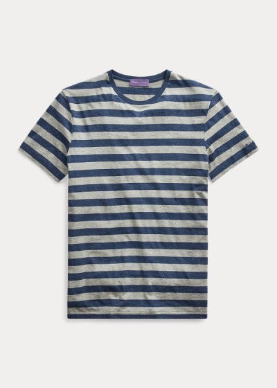 Playeras Ralph Lauren Hombre Azules / Grises - Striped Lisle - QHFKA4571